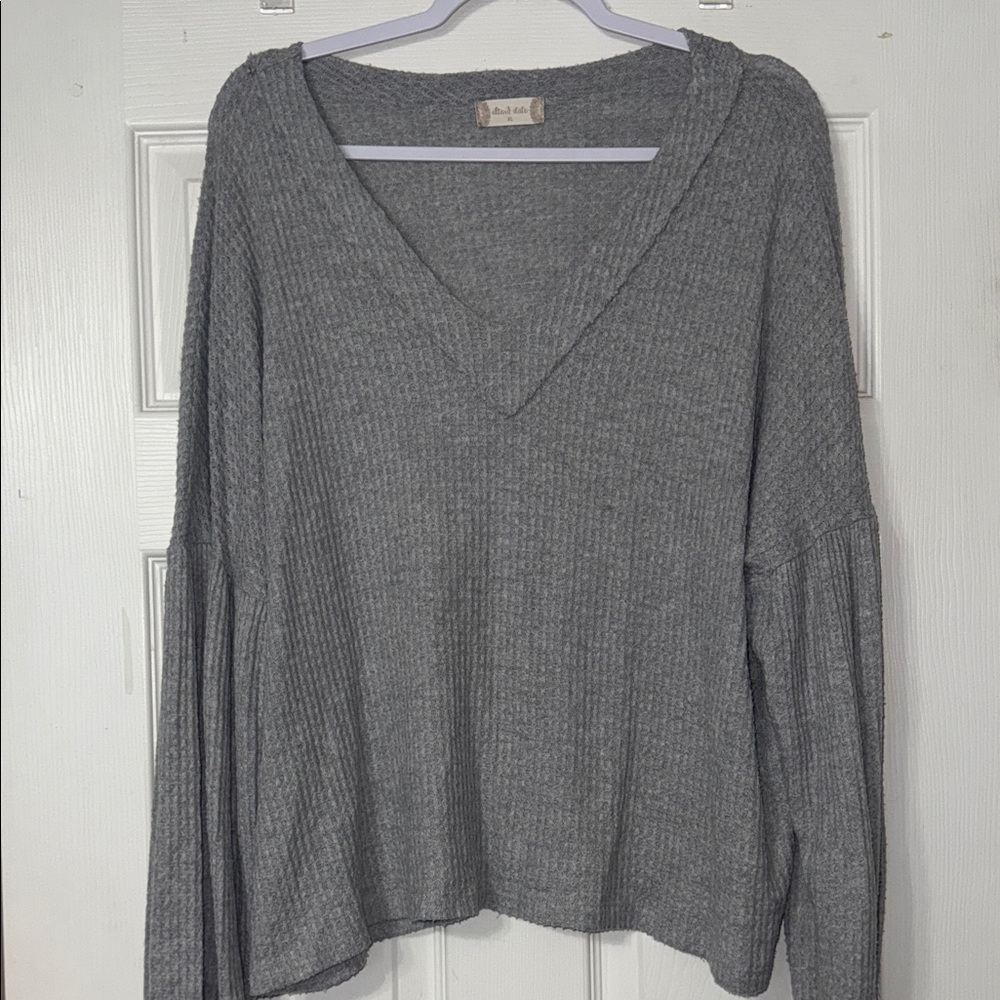 Altar'd State Heather Gray Textured Sweater